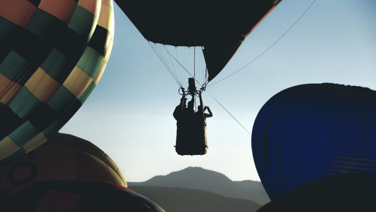 Hot Air Balloon At Sunrise