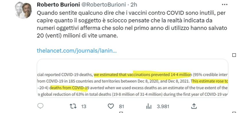 Burioni in Rai: i suoi tweet