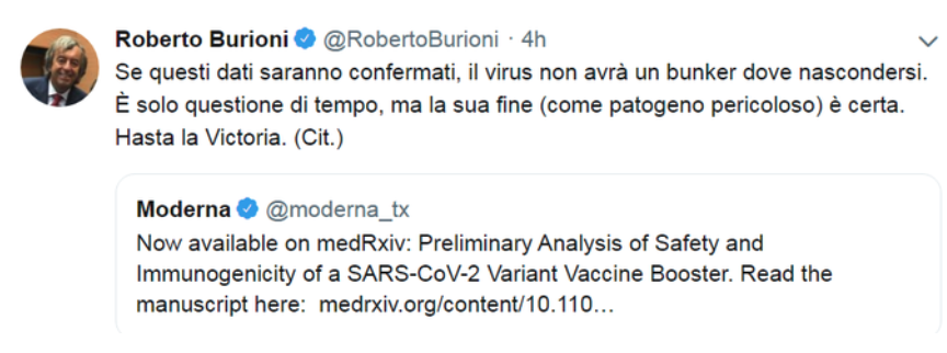Burioni in Rai: i suoi tweet
