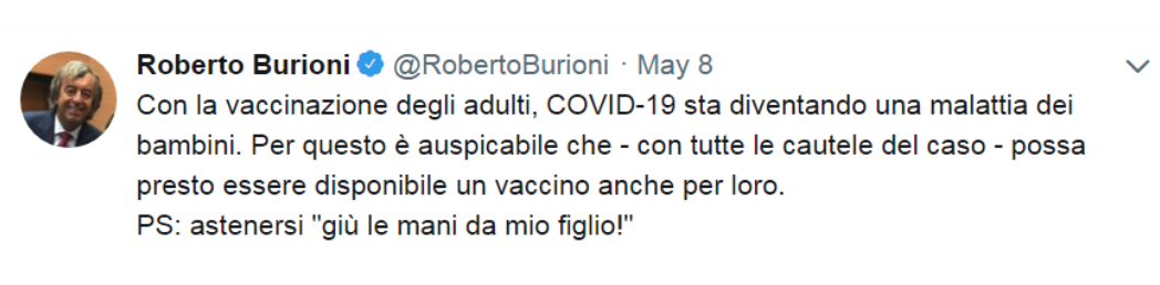 Burioni in Rai: i suoi tweet