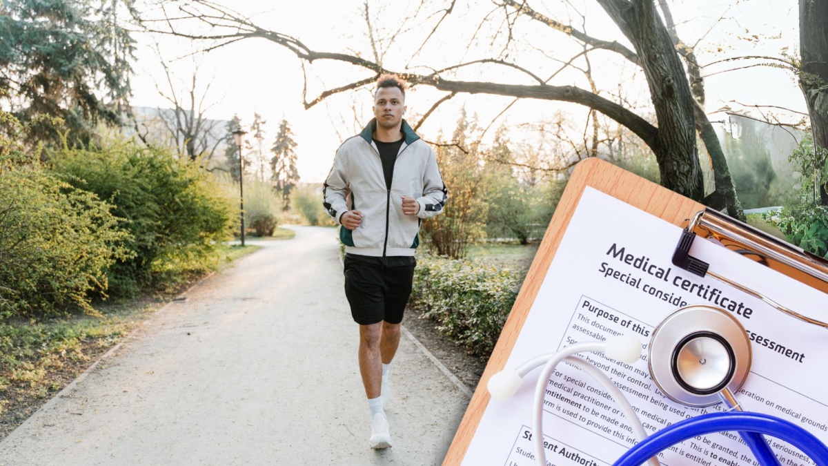 uomo corre certificato medico