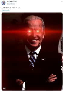 Joe Biden: occhio laser Joe Biden: occhio laser