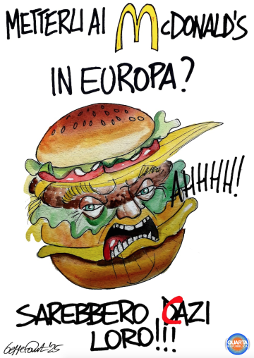 Sedute Satiriche di Beppe Fantin - Vignetta del 14/04/2025