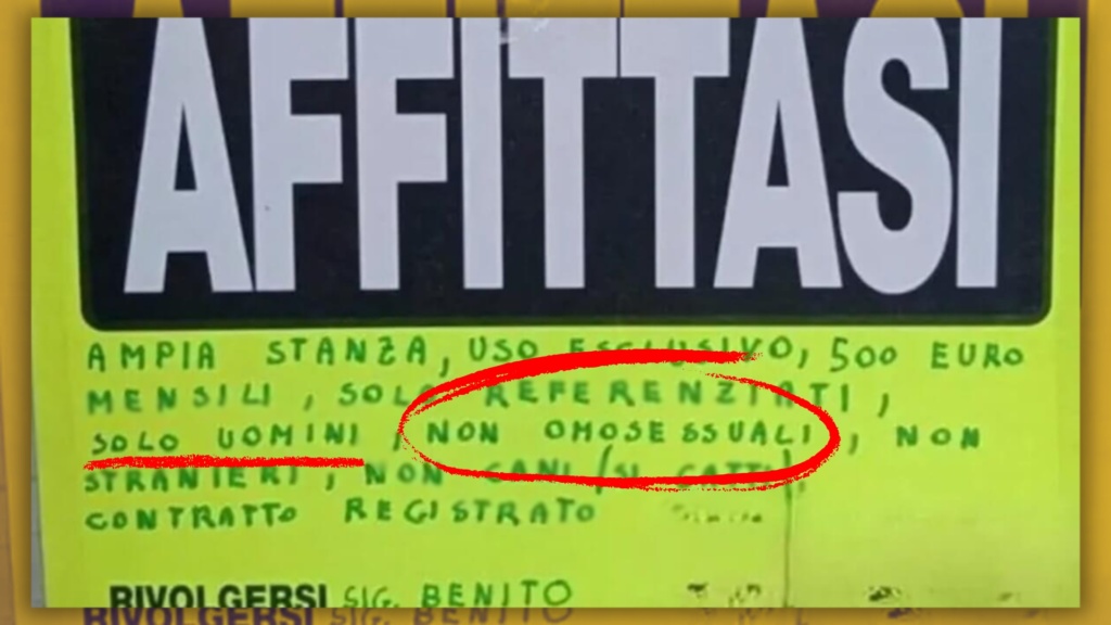 cartello solo uomini non omosessuali