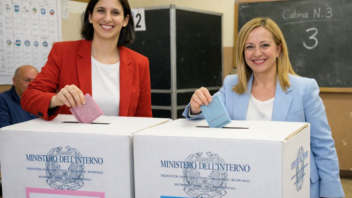 Meloni e Schlein referendum gisutizia
