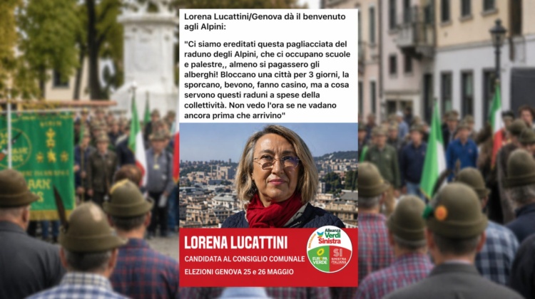 “Una pagliacciata”. La candidata di Avs a Genova vuole cacciare gli Alpini