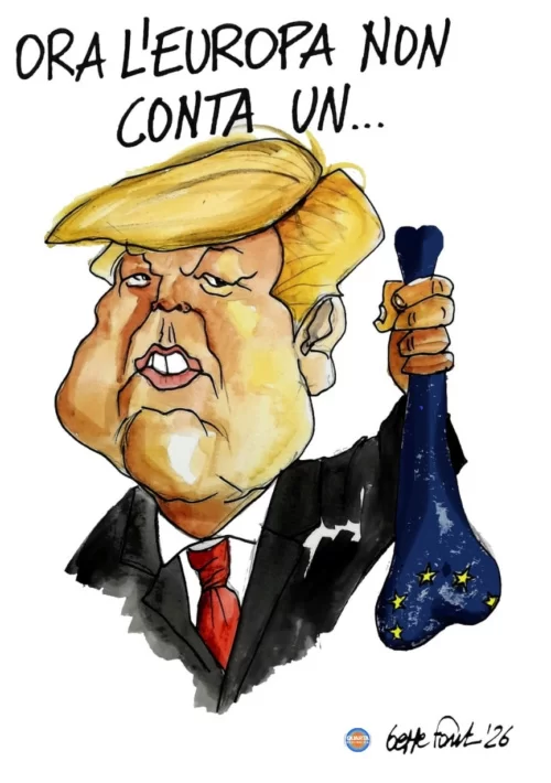 Il peso dell’Europa - Vignetta del 20/05/2026 - Sedute Satiriche di Beppe Fantin
