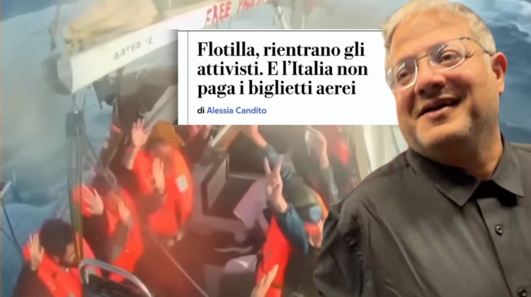 Flotilla senza vergogna: frignano perché l’aereo non lo paga lo Stato