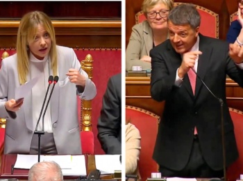 scontro tra matteo renzi e giorgia meloni al senato
