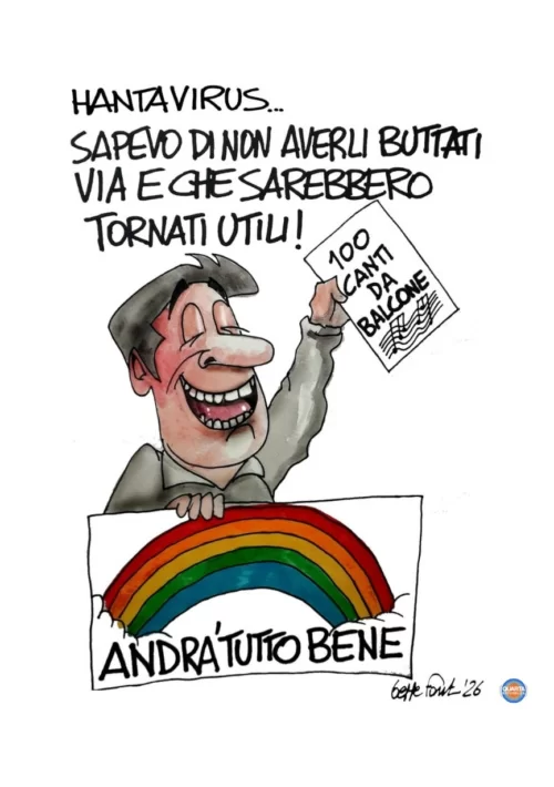 Lui conserva tutto - Vignetta del 16/05/2026 - Sedute Satiriche di Beppe Fantin