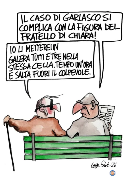 Garlasco forever - Vignetta del 19/05/2026 - Sedute Satiriche di Beppe Fantin