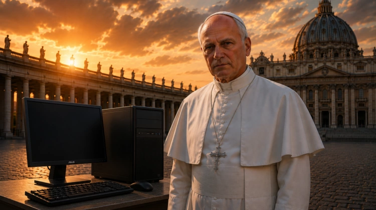 L’ultimo stadio del Papa pop: Prevost ripara computer