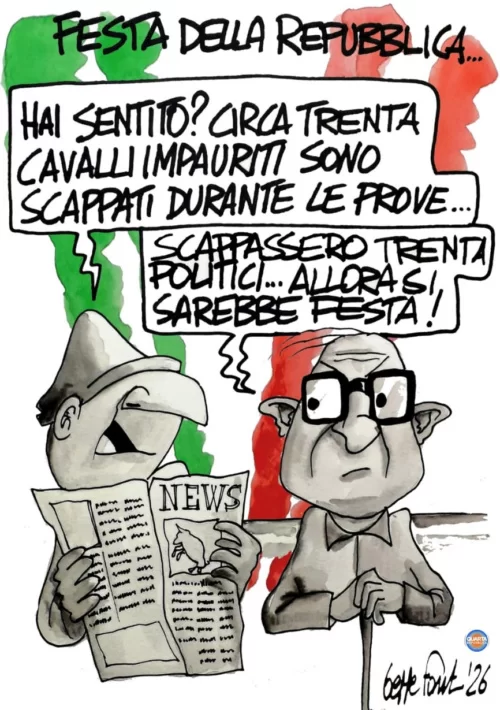 Il 2 giugno che vorrei - Vignetta del 03/06/2026 - Sedute Satiriche di Beppe Fantin