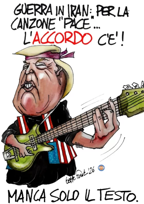 L'uomo degli accordi - Vignetta del 17/06/2026 - Sedute Satiriche di Beppe Fantin