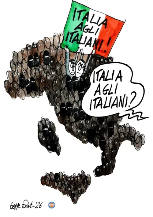 Italiani cercasi - Vignetta del 18/06/2026 - Sedute Satiriche di Beppe Fantin