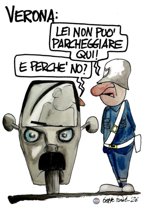 Parcheggio ideologico - Vignetta del 06/06/2026 - Sedute Satiriche di Beppe Fantin