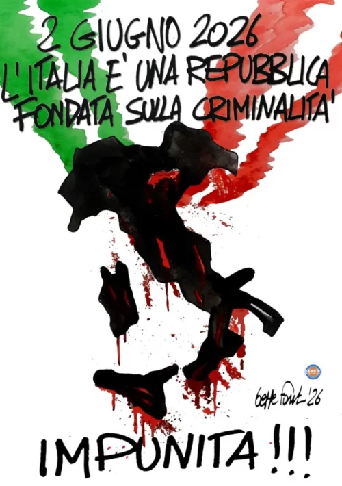 2 giugno: la Repubblica dell'impunità - Vignetta del 02/06/2026 - Sedute Satiriche di Beppe Fantin