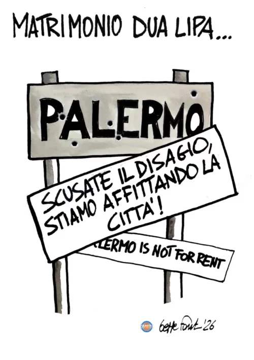 Palermo in affitto - Vignetta del 12/06/2026 - Sedute Satiriche di Beppe Fantin