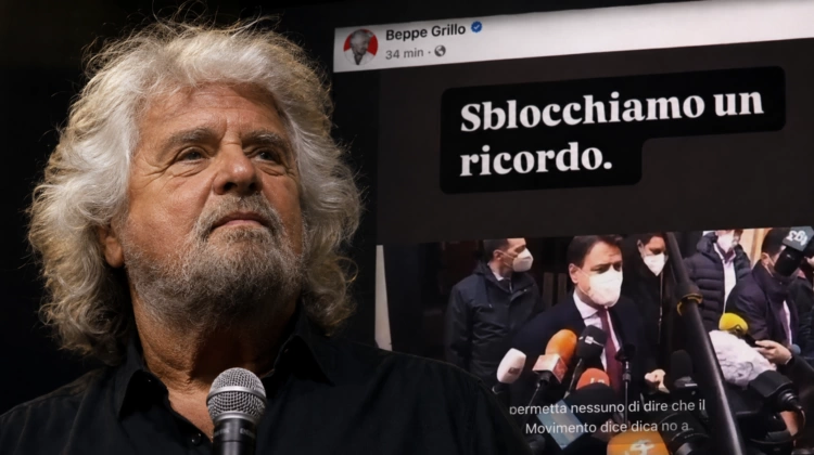 “Vi sblocco un ricordo”. Beppe Grillo torna all’attacco: il post contro Conte