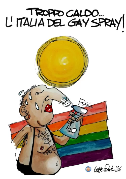 L'ondata arcobaleno - Vignetta del 01/07/2026 - Sedute Satiriche di Beppe Fantin