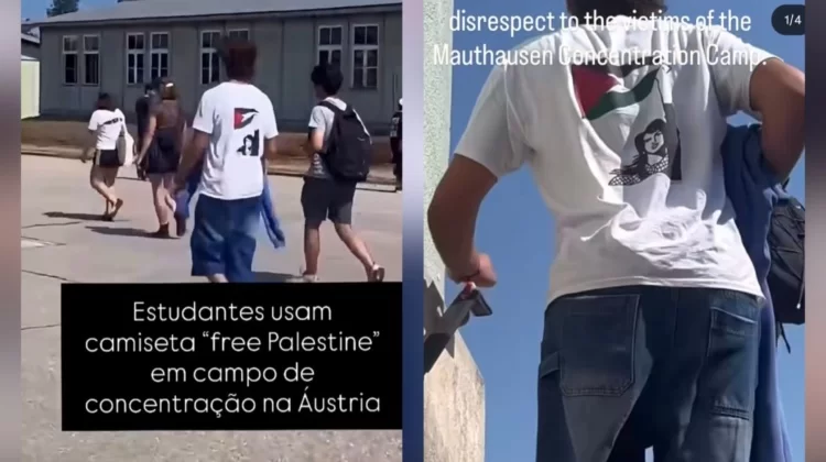 Vergogna a Mauthausen, studenti con magliette “Free Palestine” durante la visita al memoriale. Il video choc