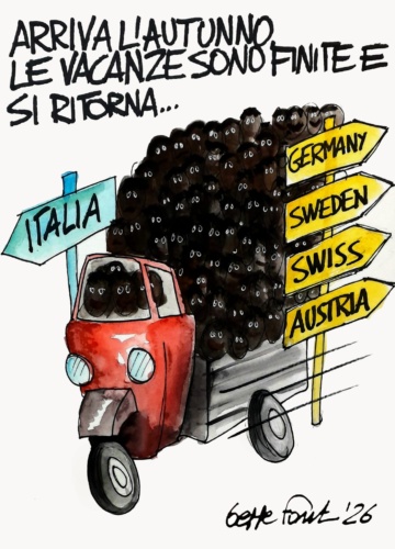 Sedute Satiriche di Beppe Fantin - Vignetta del 23/08/2026
