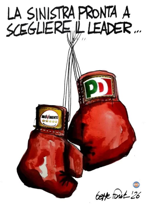 Il ring del campo largo - Vignetta del 28/08/2026 - Sedute Satiriche di Beppe Fantin