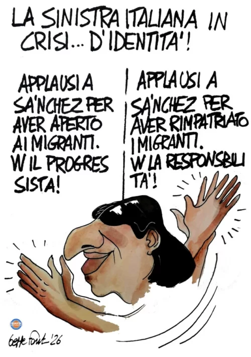 La standing ovation permanente - Vignetta del 04/08/2026 - Sedute Satiriche di Beppe Fantin