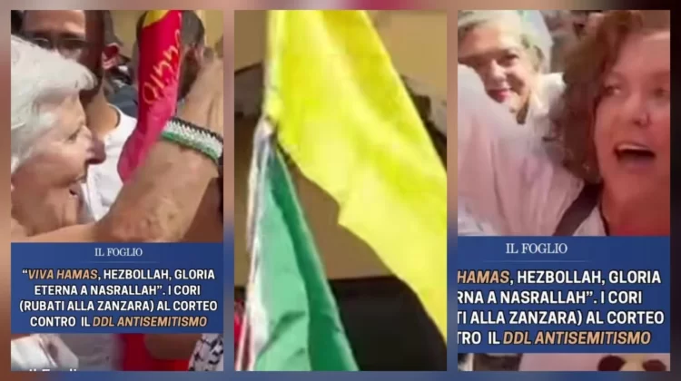 Parte il coro: “Viva Hamas ed Hezbollah”. Anpi&co gettano la maschera
