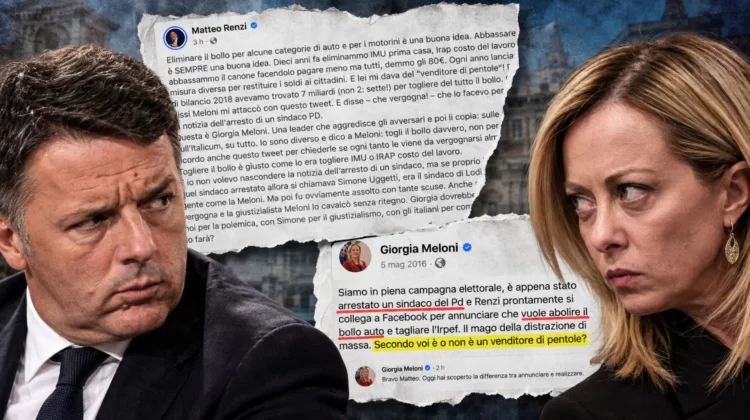 “Tu mi aggredivi”, “Bravo, hai scoperto…”. Lite social Meloni-Renzi sul bollo auto