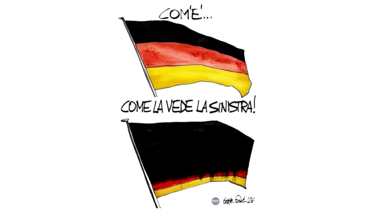 AfD trionfa: a sinistra vedono tutto nero - Vignetta del 09/09/2026