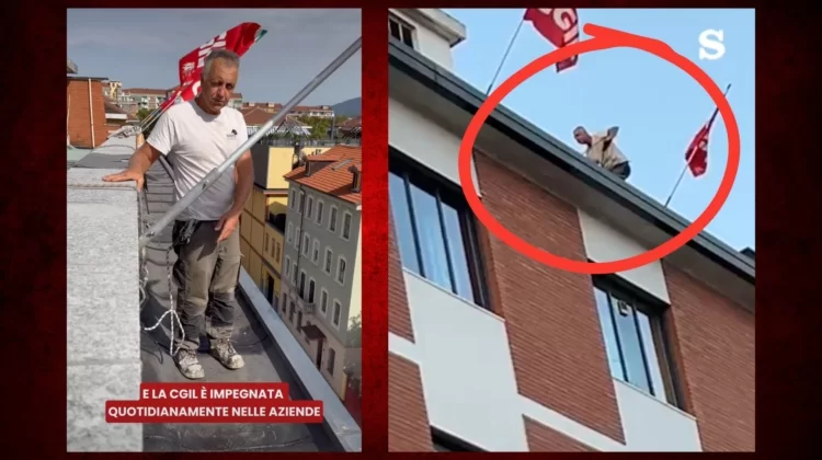 Bufera sulla Cgil: “L’operaio sul tetto senza protezioni”. E il video di chierimento è un autogol