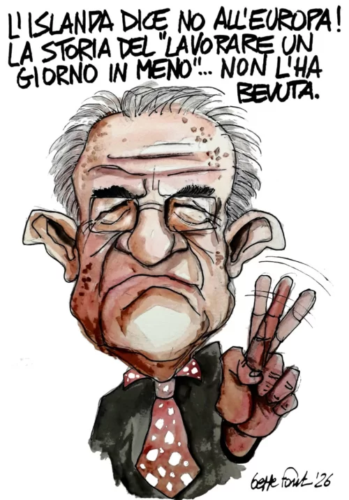 L'Islanda dice no all'Europa - Vignetta del 02/09/2026 - Sedute Satiriche di Beppe Fantin