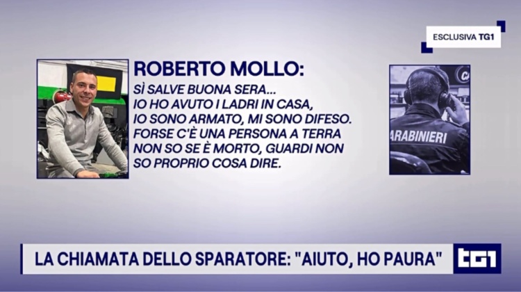 “Mi sono difeso, è morto”. L’audio choc di Mollo dopo gli spari ai ladri
