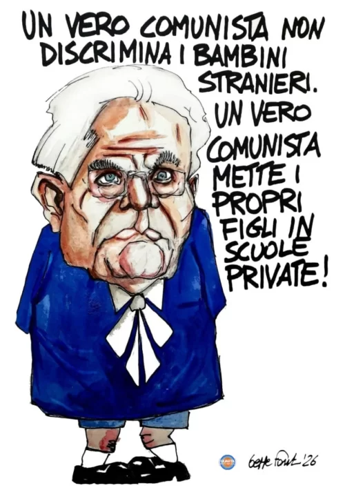 Scuola inclusiva, purché sia quella degli altri - Vignetta del 23/09/2026 - Sedute Satiriche di Beppe Fantin