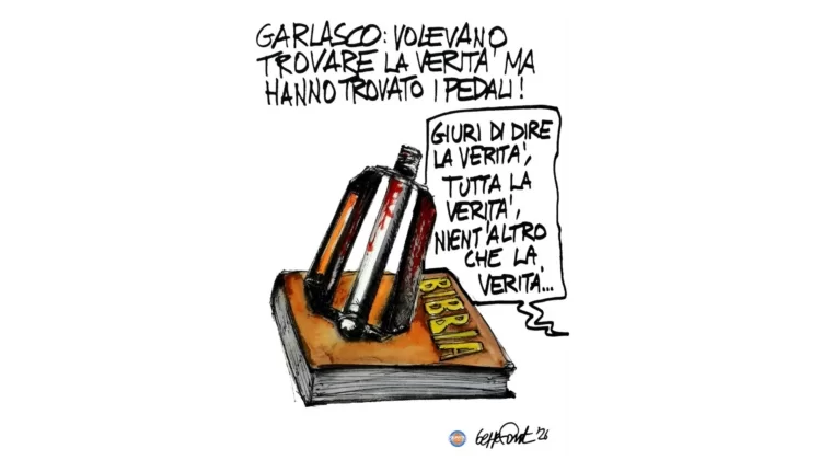 Garlasco, una verità tutta da pedalare - Vignetta del 13/10/2026