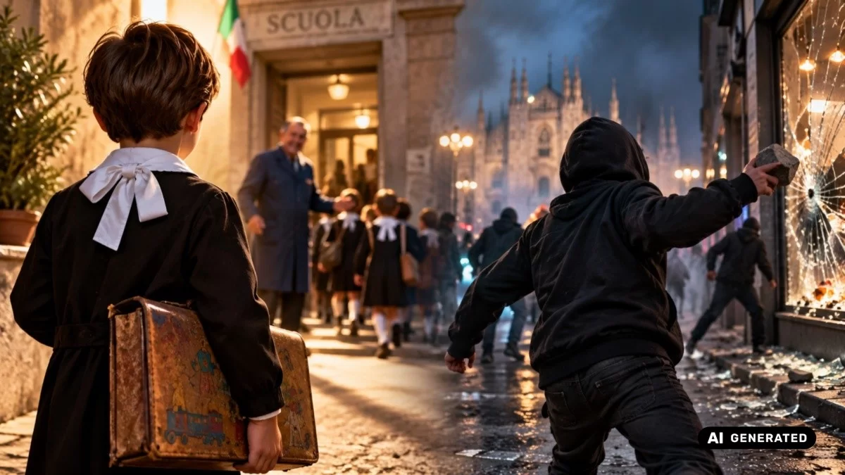 vetrine rotte manifestazione milano